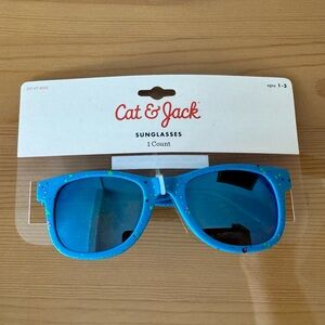 Cat and Jack 90s neon Paint-splatter Blue Sunglasses - ages 1-3
